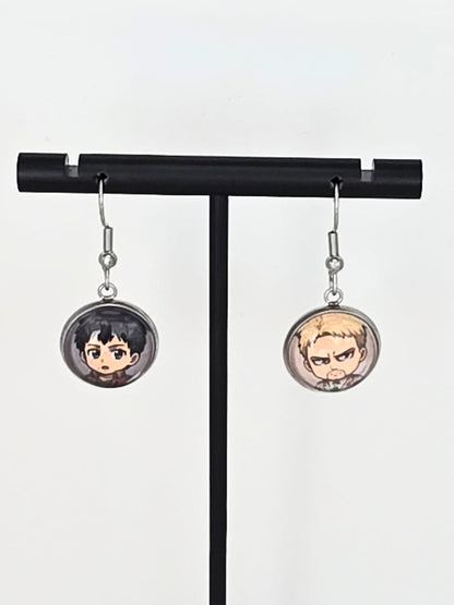 Attack on Titan Inspired Reiner & Bertholdt Dangle Stainless Steel Earrings