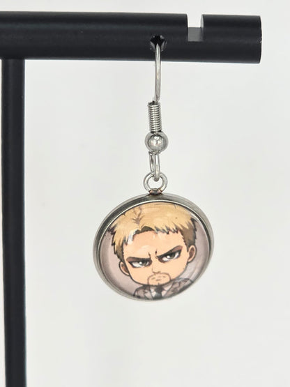 Attack on Titan Inspired Reiner & Bertholdt Dangle Stainless Steel Earrings