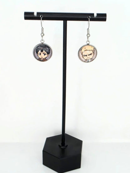 Attack on Titan Inspired Reiner & Bertholdt Dangle Stainless Steel Earrings