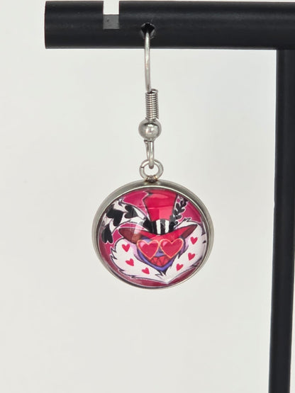 Hazbin Hotel Inspired Valentino & "I'm From Fucking Florida" Dangle Stainless Steel Earrings