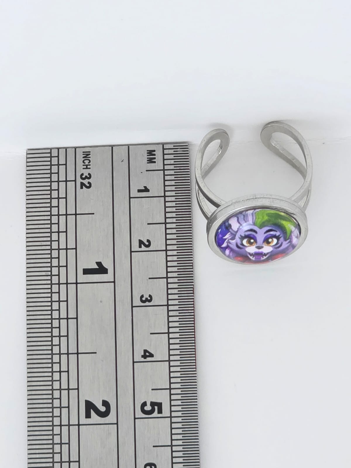 FNAF Security Breach Inspired Roxanne Wolf 14 mm Adjustable Steel Ring