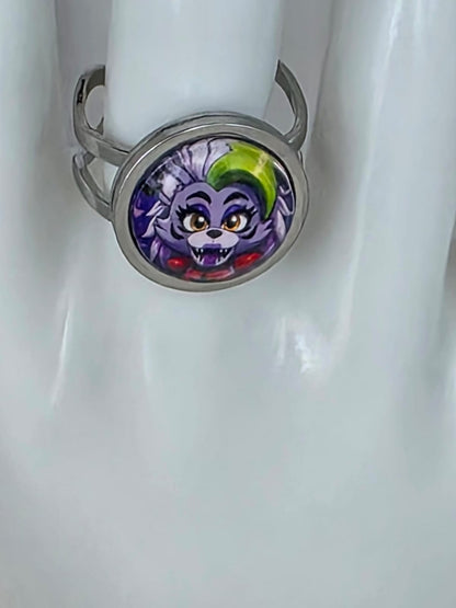 FNAF Security Breach Inspired Roxanne Wolf 14 mm Adjustable Steel Ring