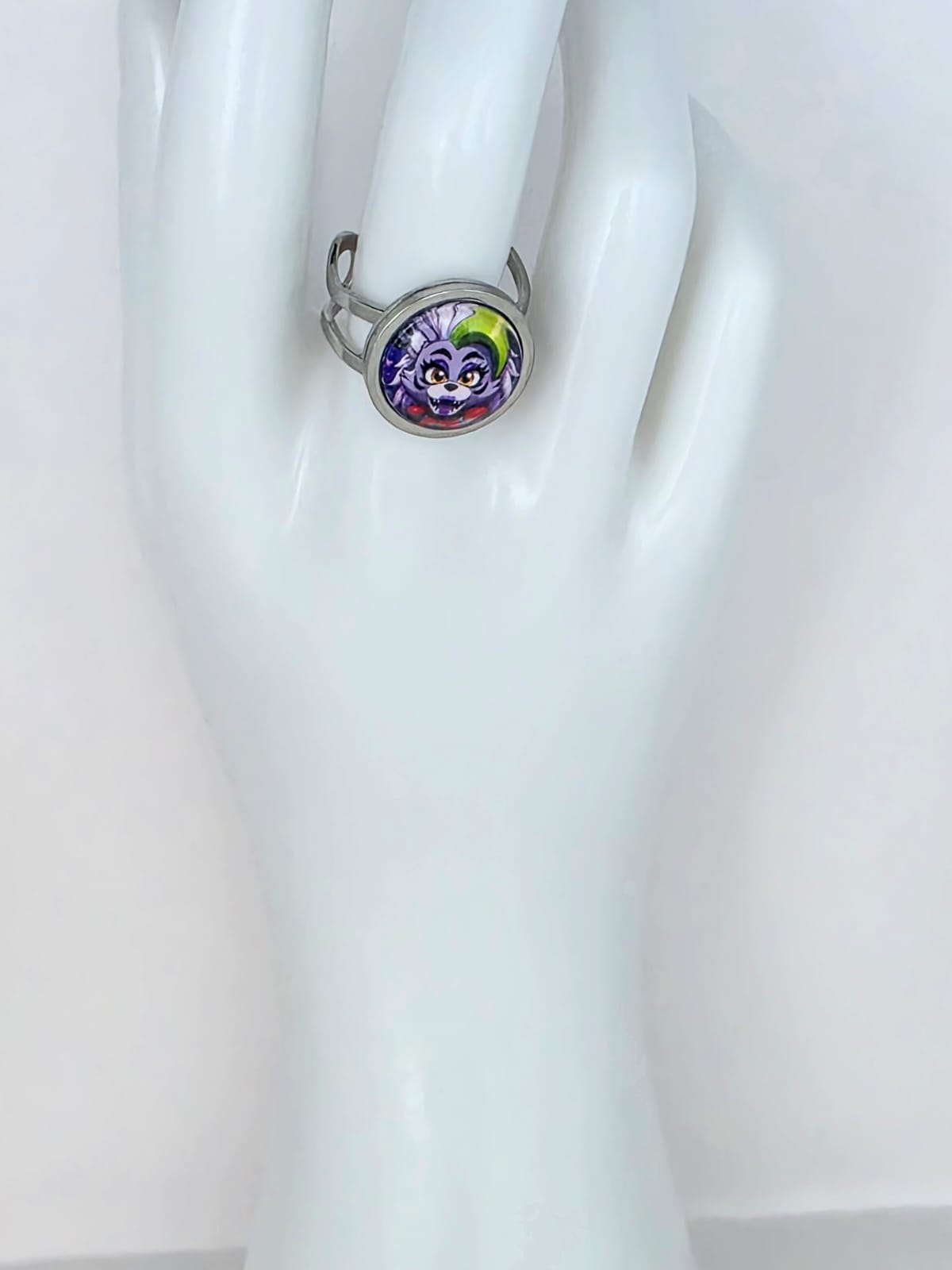FNAF Security Breach Inspired Roxanne Wolf 14 mm Adjustable Steel Ring