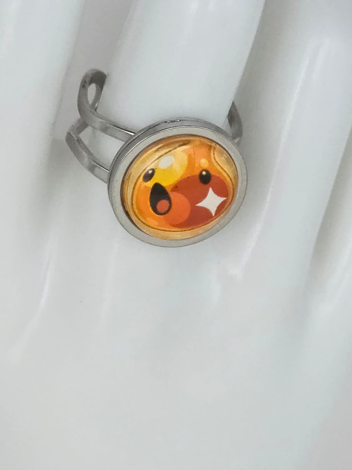 Slime Rancher Inspired Gold Slime 14 mm Adjustable Stainless Steel Ring