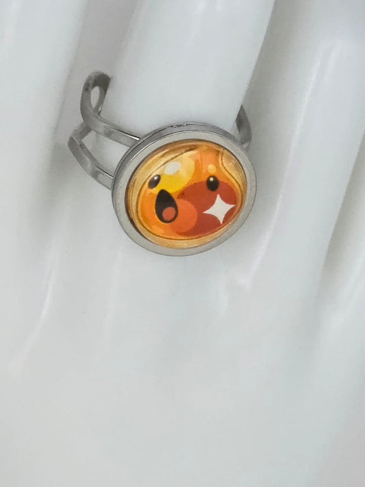 Slime Rancher Inspired Gold Slime 14 mm Adjustable Stainless Steel Ring