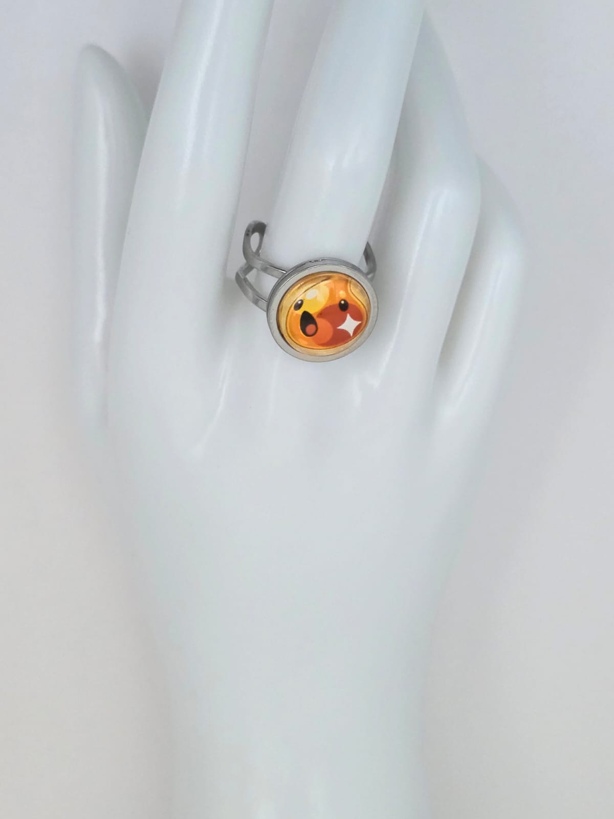 Slime Rancher Inspired Gold Slime 14 mm Adjustable Stainless Steel Ring