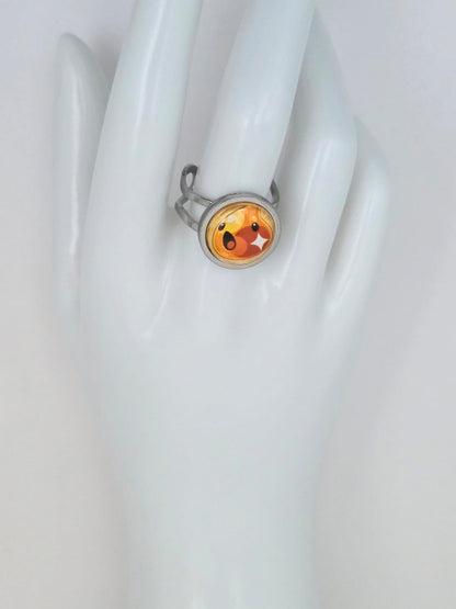 Slime Rancher Inspired Gold Slime 14 mm Adjustable Stainless Steel Ring