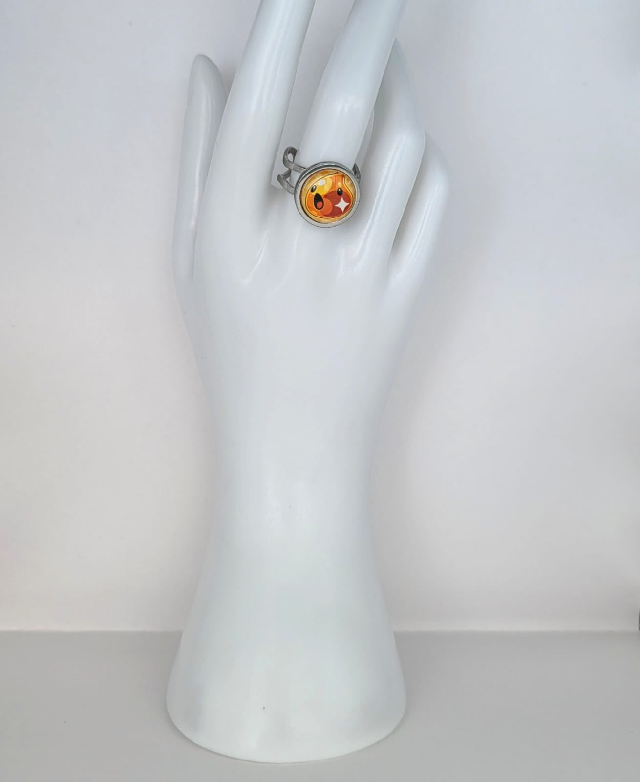 Slime Rancher Inspired Gold Slime 14 mm Adjustable Stainless Steel Ring