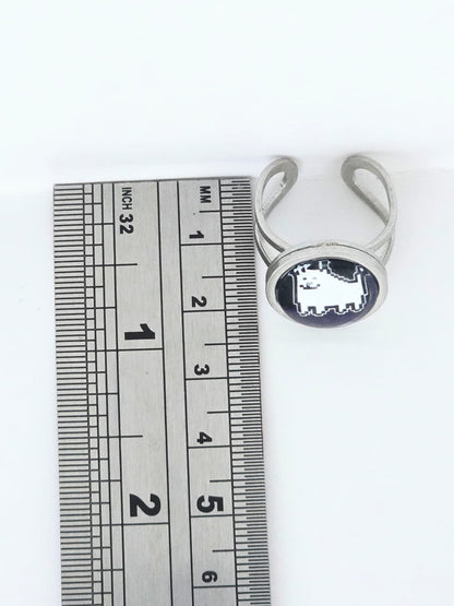 Undertale Inspired Annoying Dog 14 mm Adjustable Stainless Steel Ring