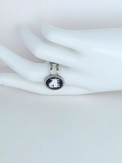 Undertale Inspired Annoying Dog 14 mm Adjustable Stainless Steel Ring