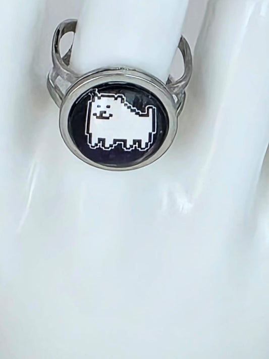 Undertale Inspired Annoying Dog 14 mm Adjustable Stainless Steel Ring
