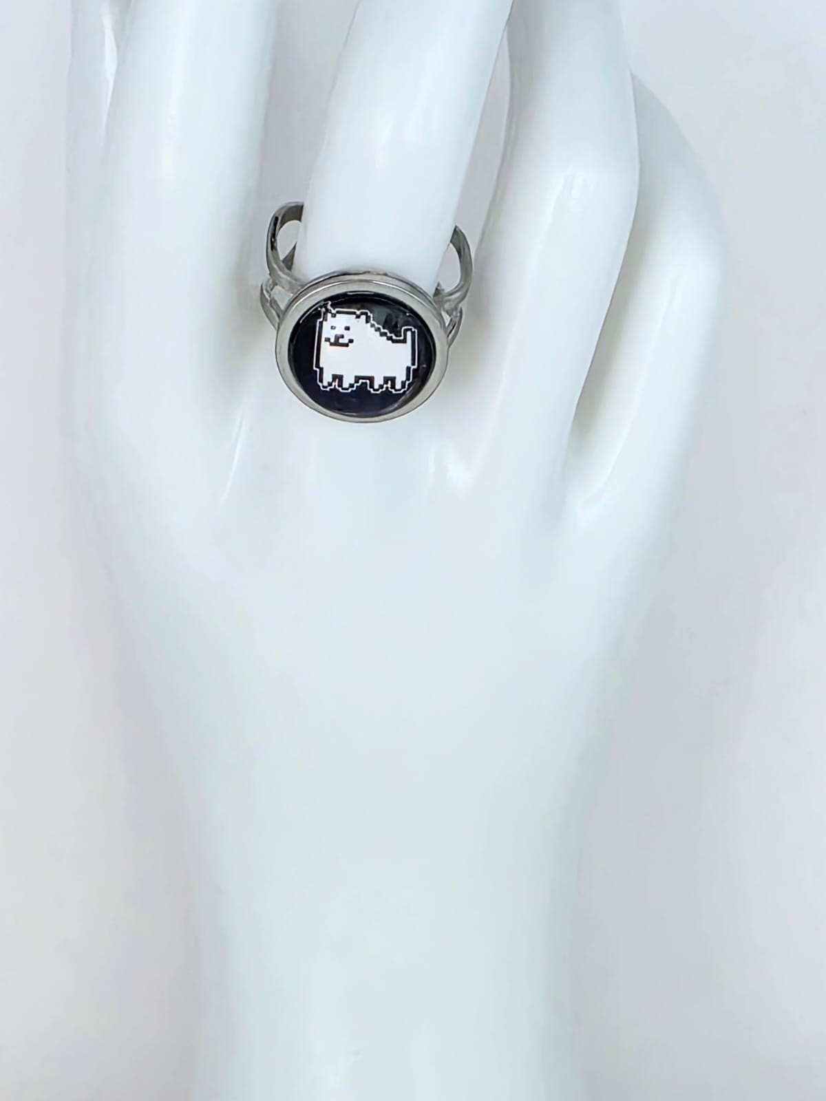 Undertale Inspired Annoying Dog 14 mm Adjustable Stainless Steel Ring