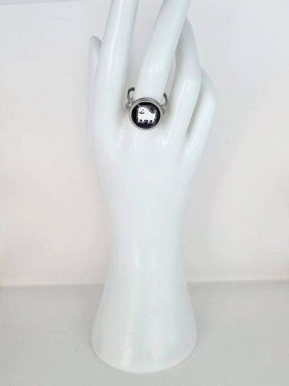 Undertale Inspired Annoying Dog 14 mm Adjustable Stainless Steel Ring