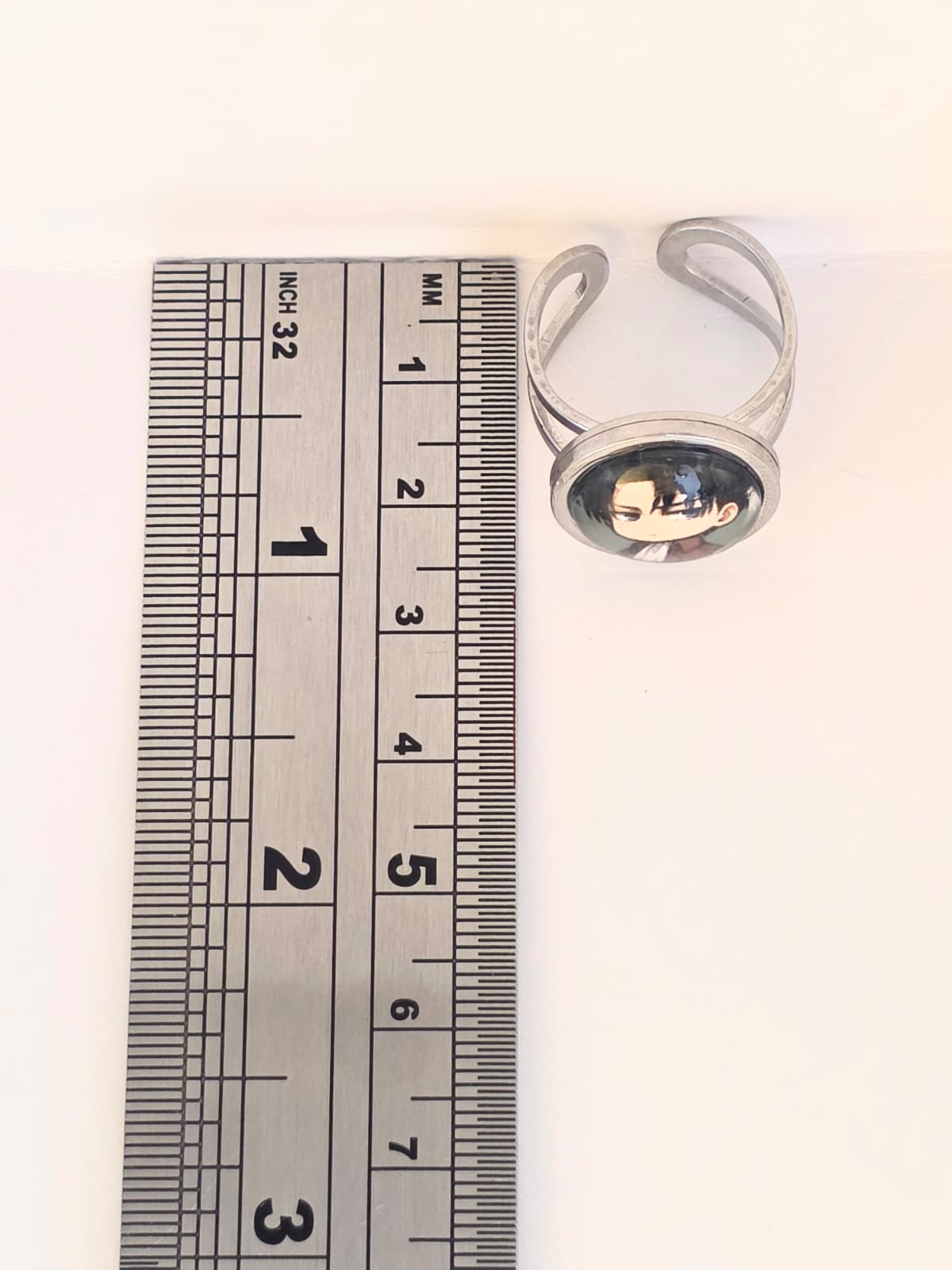 Attack on Titan Inspired Levi Ackerman Adjustable Stainless Steel Ring 14mm