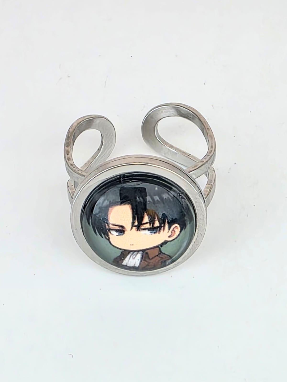 Attack on Titan Inspired Levi Ackerman Adjustable Stainless Steel Ring 14mm