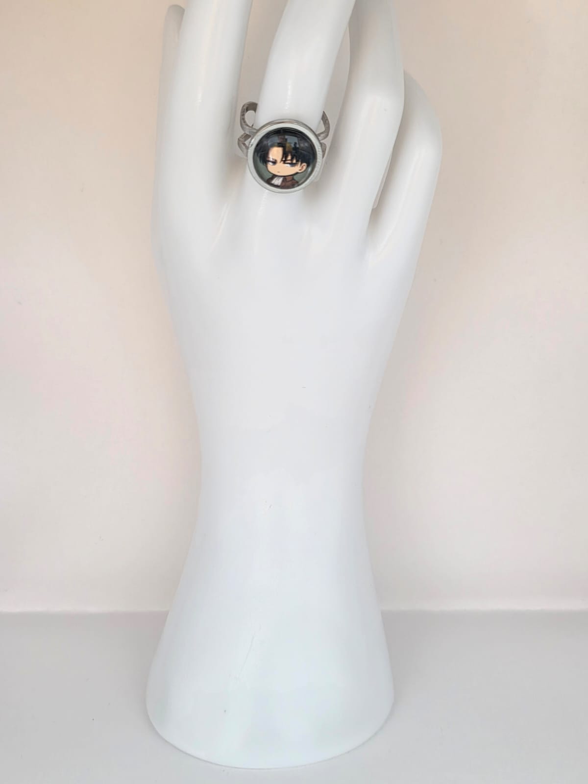 Attack on Titan Inspired Levi Ackerman Adjustable Stainless Steel Ring 14mm