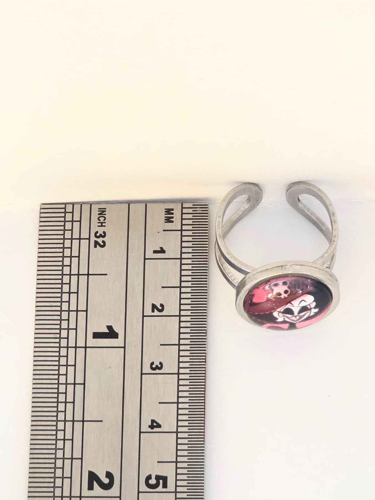 Hazbin Hotel Inspired Rosie 14 mm Adjustable Stainless Steel Ring Handmade