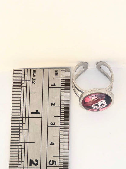 Hazbin Hotel Inspired Rosie 14 mm Adjustable Stainless Steel Ring Handmade