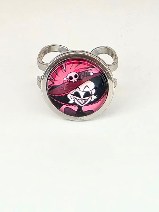 Hazbin Hotel Inspired Rosie 14 mm Adjustable Stainless Steel Ring Handmade