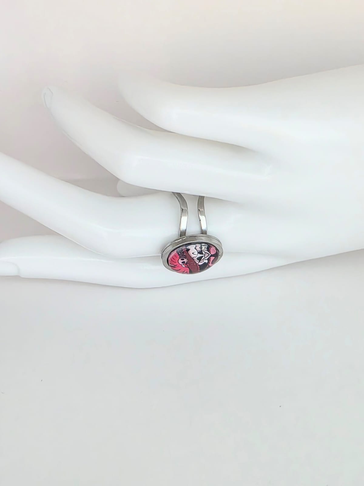 Hazbin Hotel Inspired Rosie 14 mm Adjustable Stainless Steel Ring Handmade