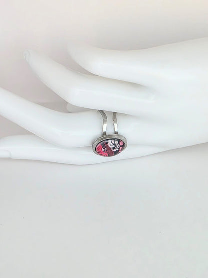 Hazbin Hotel Inspired Rosie 14 mm Adjustable Stainless Steel Ring Handmade