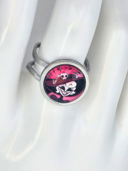 Hazbin Hotel Inspired Rosie 14 mm Adjustable Stainless Steel Ring Handmade