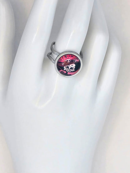 Hazbin Hotel Inspired Rosie 14 mm Adjustable Stainless Steel Ring Handmade
