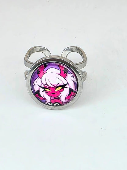 Helluva Boss Inspired Verosika Mayday 14 mm Adjustable Stainless Steel Ring