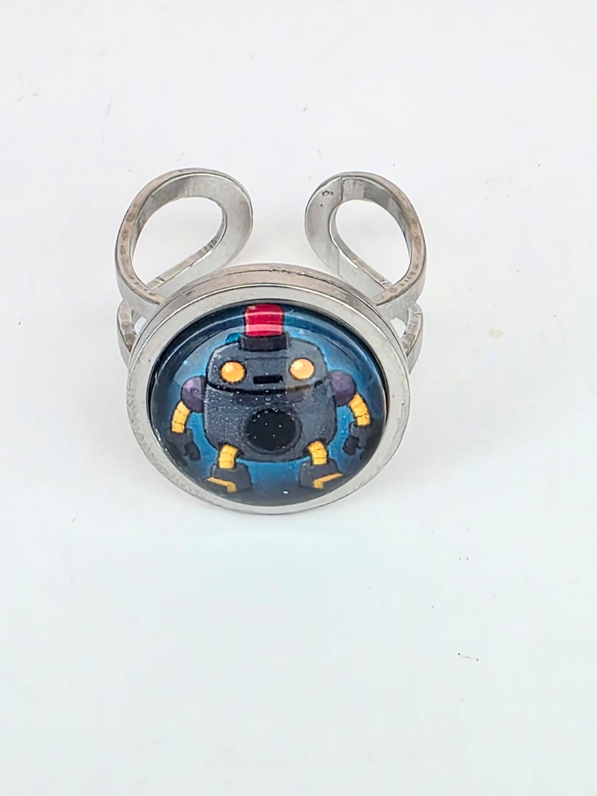 Final Space Inspired HUE 14 mm Adjustable Stainless Steel Ring Handmade UK