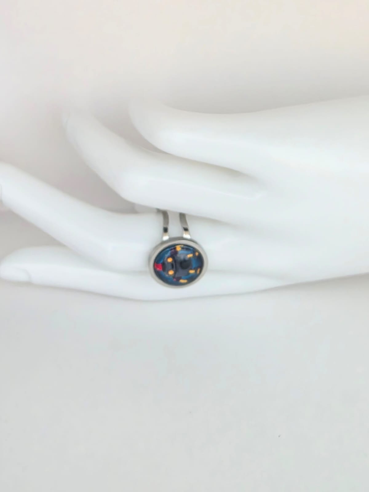 Final Space Inspired HUE 14 mm Adjustable Stainless Steel Ring Handmade UK