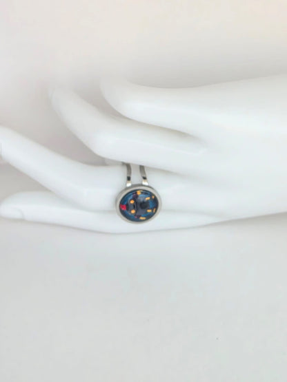 Final Space Inspired HUE 14 mm Adjustable Stainless Steel Ring Handmade UK