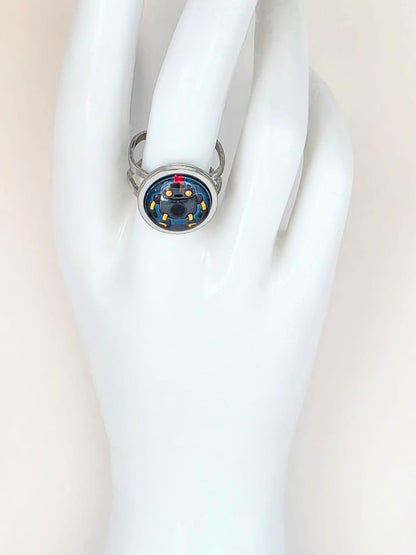 Final Space Inspired HUE 14 mm Adjustable Stainless Steel Ring Handmade UK