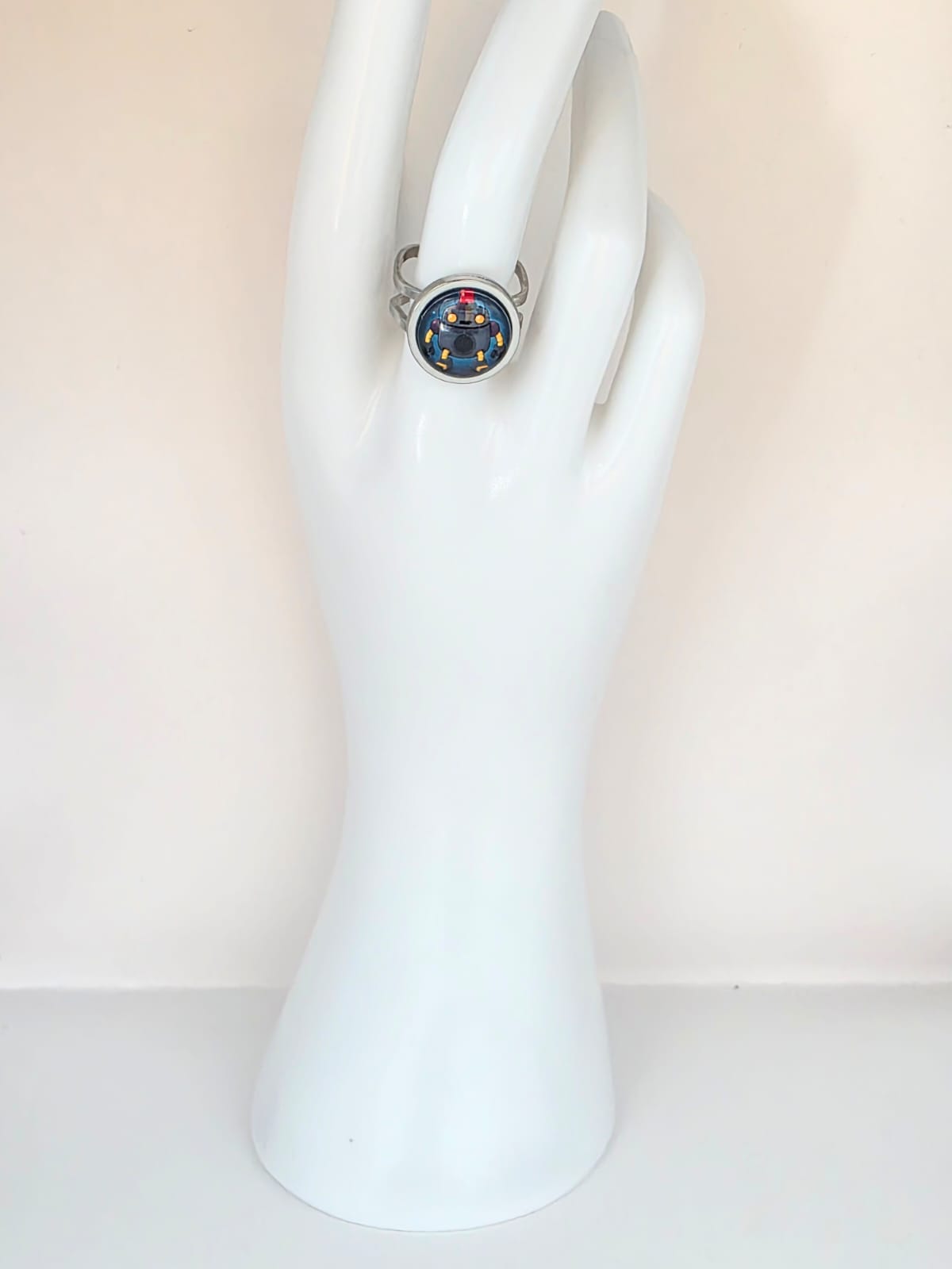 Final Space Inspired HUE 14 mm Adjustable Stainless Steel Ring Handmade UK