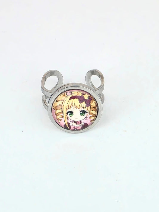 Black Butler (kuroshitsuji) Inspired Elizabeth Midford 14 mm Adjustable Stainless Steel Ring