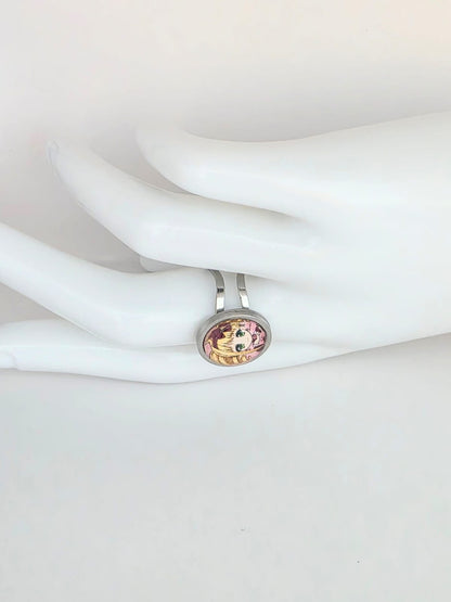 Black Butler (kuroshitsuji) Inspired Elizabeth Midford 14 mm Adjustable Stainless Steel Ring
