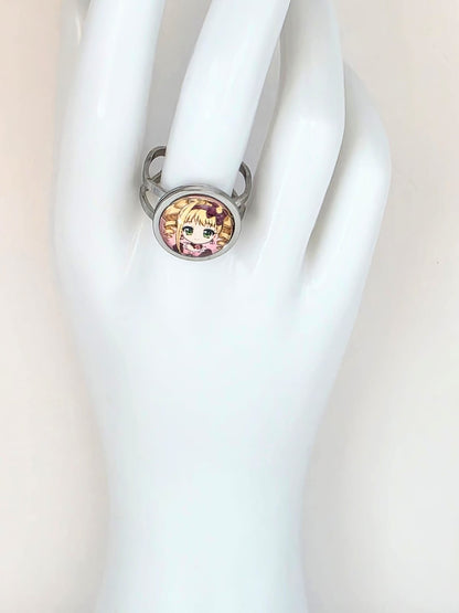 Black Butler (kuroshitsuji) Inspired Elizabeth Midford 14 mm Adjustable Stainless Steel Ring