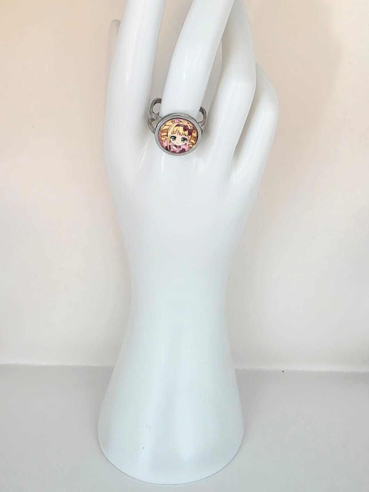 Black Butler (kuroshitsuji) Inspired Elizabeth Midford 14 mm Adjustable Stainless Steel Ring