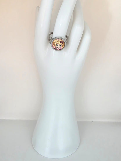 Black Butler (kuroshitsuji) Inspired Elizabeth Midford 14 mm Adjustable Stainless Steel Ring