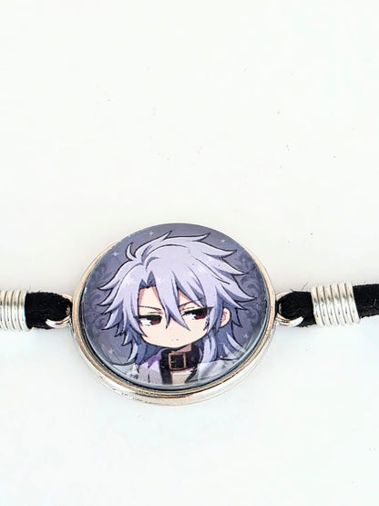 Black Butler (kuroshitsuji)  Inspired Pluto 20mm Faux Suede Adjustable Bracelet Handmade