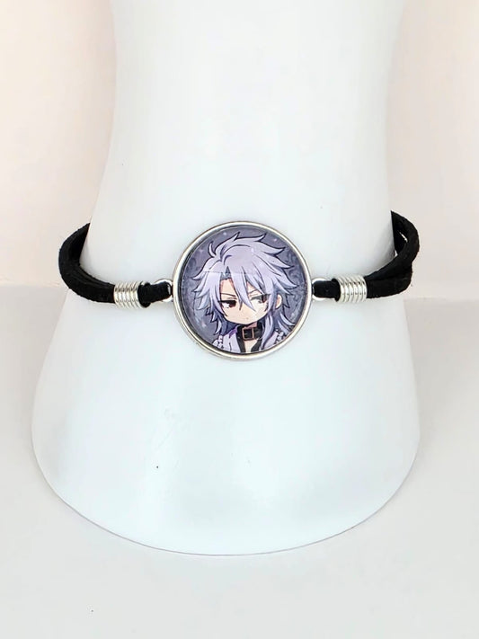 Black Butler (kuroshitsuji)  Inspired Pluto 20mm Faux Suede Adjustable Bracelet Handmade