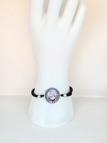 Black Butler (kuroshitsuji)  Inspired Pluto 20mm Faux Suede Adjustable Bracelet Handmade