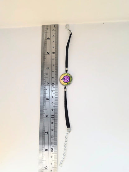 Stardew Valley Inspired Purple Junimo 20mm Faux Suede Adjustable Bracelet