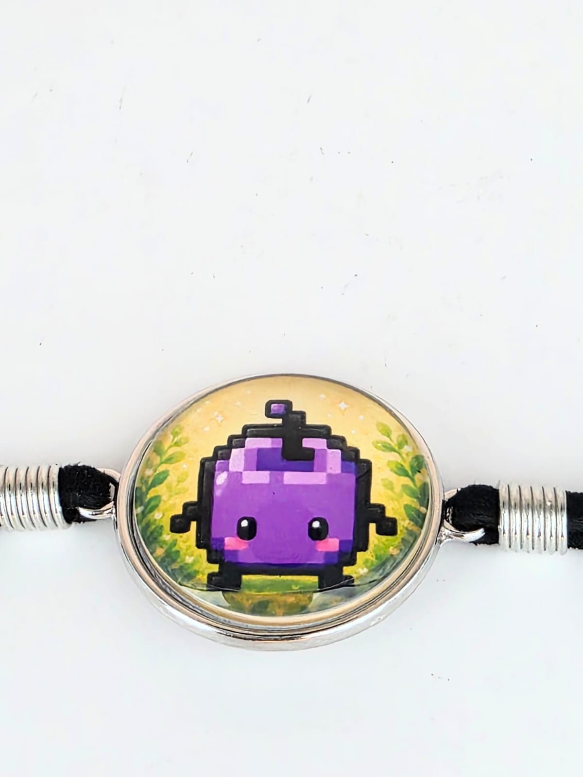 Stardew Valley Inspired Purple Junimo 20mm Faux Suede Adjustable Bracelet