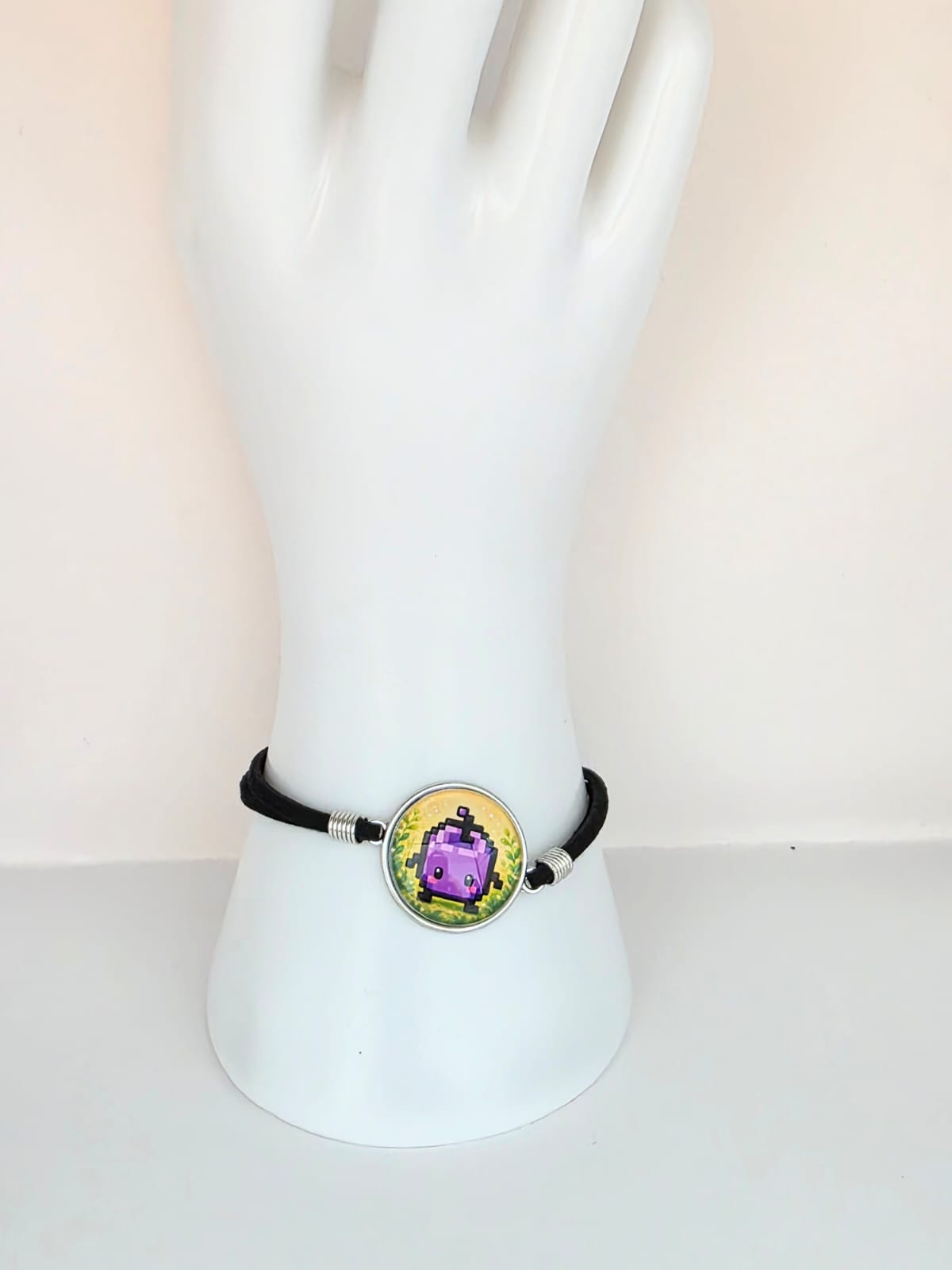 Stardew Valley Inspired Purple Junimo 20mm Faux Suede Adjustable Bracelet