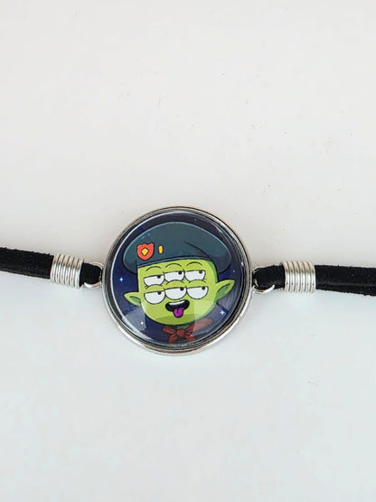 Final Space Inspired Tribore 20mm Faux Suede Adjustable Bracelet Handmade