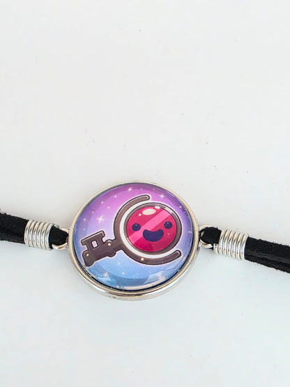 Slime Rancher Inspired Slime Key 20mm Faux Suede Adjustable Bracelet Handmade