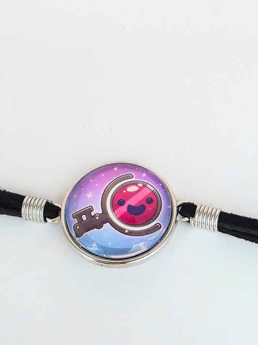 Slime Rancher Inspired Slime Key 20mm Faux Suede Adjustable Bracelet Handmade
