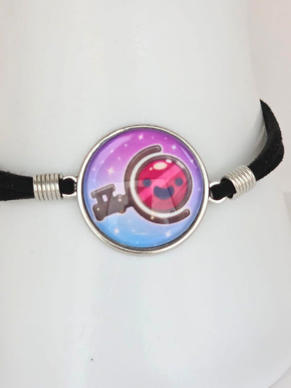 Slime Rancher Inspired Slime Key 20mm Faux Suede Adjustable Bracelet Handmade