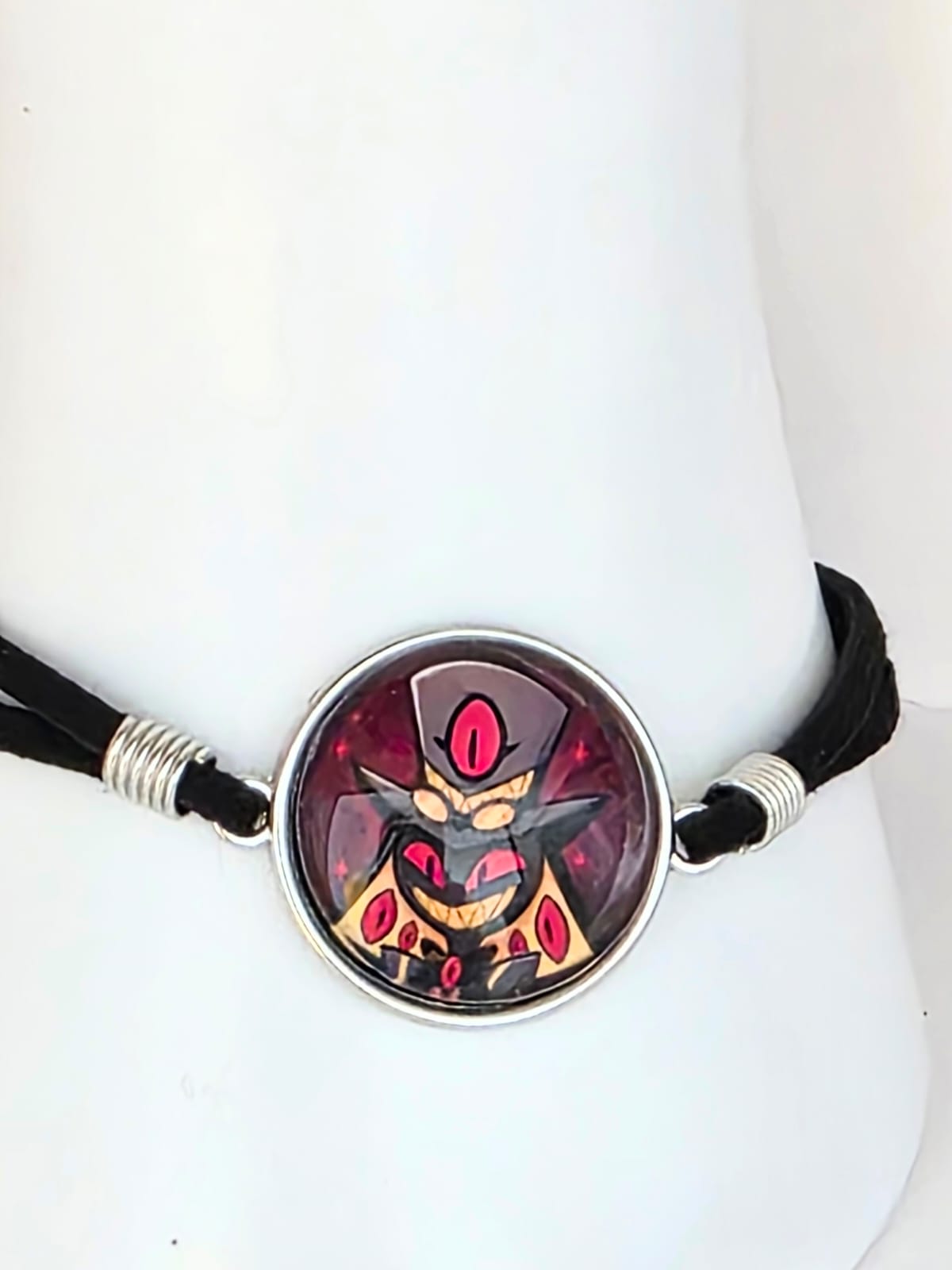 Hazbin Hotel Inspired Sir Pentious 20mm Faux Suede Adjustable Bracelet Handmade