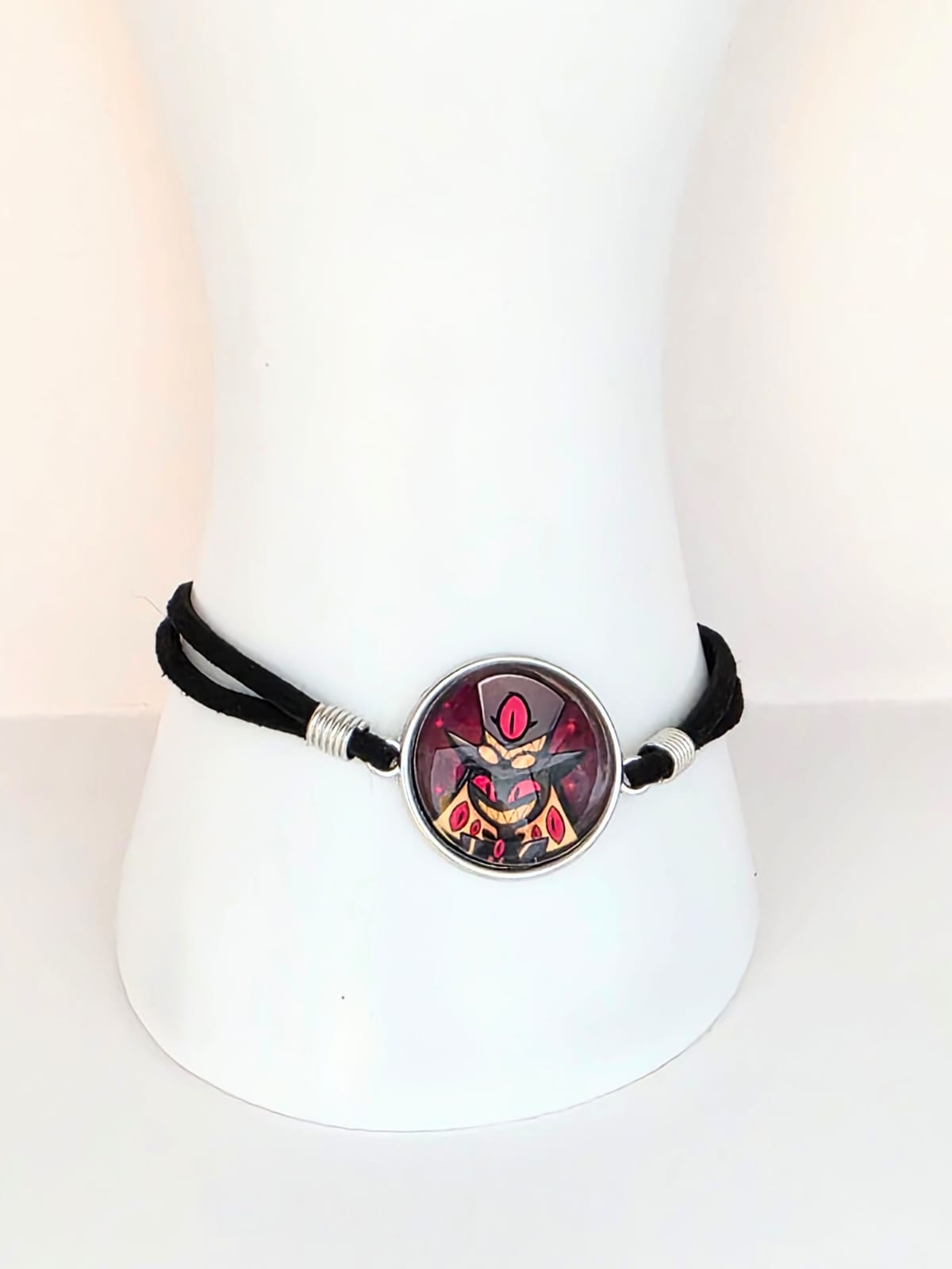 Hazbin Hotel Inspired Sir Pentious 20mm Faux Suede Adjustable Bracelet Handmade